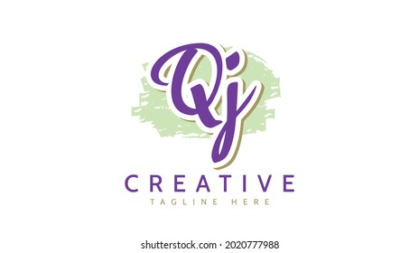 QJ Initials, handwriting logo vector