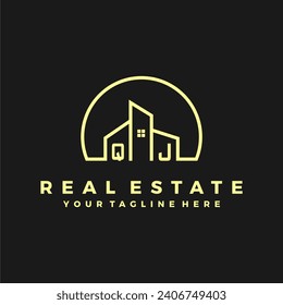 QJ initials homes modern building company logo vector.eps