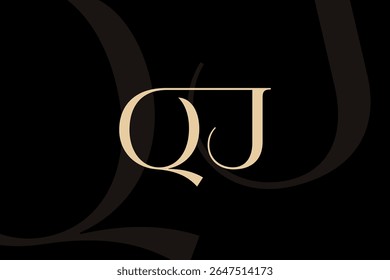 QJ or JQ letter logo icon design. Classic style luxury initials monogram.