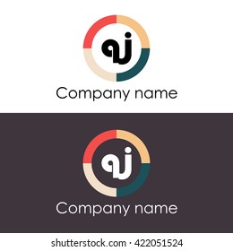 QJ letters business logo icon design template. 