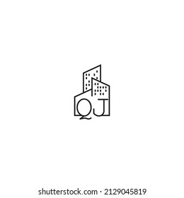 QJ line concept logo in high quality professional design that will be best for companies related to real estate