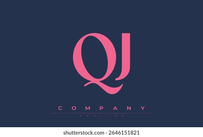 QJ Modern Initials Logo Design. Logotipo de marca com iniciais estilizadas apresentando design arrojado e estética moderna. Ideal para profissionais de marca de negócios ou projetos criativos com foco em minimalista