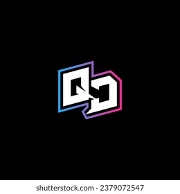 QJ monogram logo design with abstract shape concept in vector