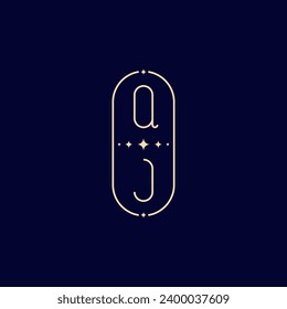 Monograma de boda QJ con diseño profesional de alta calidad que se imprimirá en cualquier medio impreso