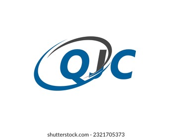 QJC letter creative modern elegant swoosh logo design