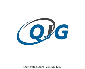 Letra QJG diseño creativo elegante del logo de swoosh