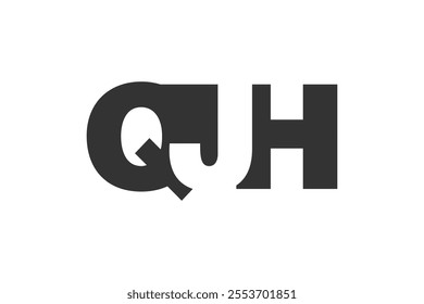 QJH logo design. Initial letter Q J H bold font style for tech startups, consulting, corporate branding. Creative company name, headlines typography identity, trendy logotype. Vector illustration.