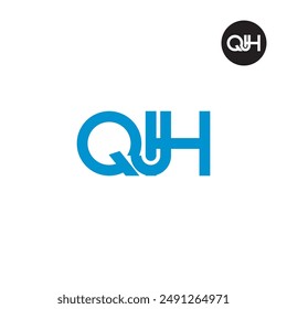 Diseño de monograma de letra de logotipo QJH