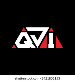 QJI triangle letter logo design with triangle shape. QJI triangle logo design monogram. QJI triangle vector logo template with red color. QJI triangular logo Simple, Elegant, and Luxurious design.