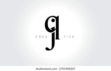 QJqj Elegant Serif Monogram Logo - Luxuriöses typografisches Lettermark in Kleinbuchstaben für modernes Branding