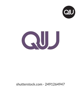 Diseño de monograma de letra de logotipo QJU