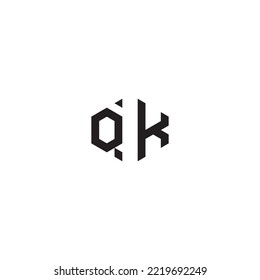 Concepto abstracto de QK en un diseño profesional de alta calidad que se imprimirá bien en cualquier medio impreso