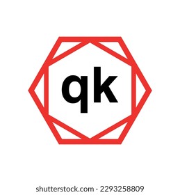 QK company name initial letters icon. QK monogram.