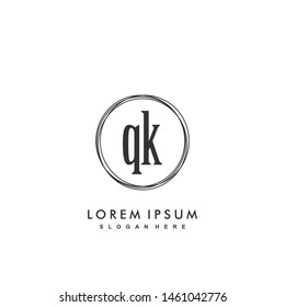 QK Initial beauty monogram logo vector