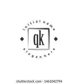 QK Initial beauty monogram logo vector