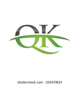 QK initial company green swoosh logo