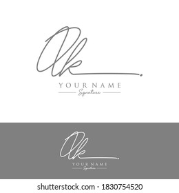 QK Initial letter handwriting and signature logo.