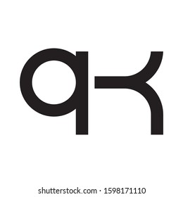 QK initial letter logo template vector icon design