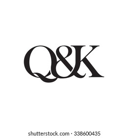 Q&K Initial logo. Ampersand monogram logo