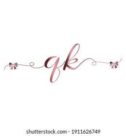 QK Initial logo handwriting modern luxury fashion