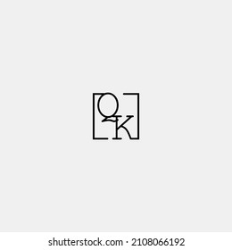 Logotipo inicial QK en concepto de línea en diseño profesional de alta calidad que será mejor para las empresas