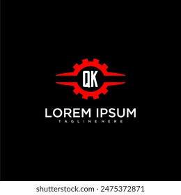 QK initial monogram for automotive logo design vector