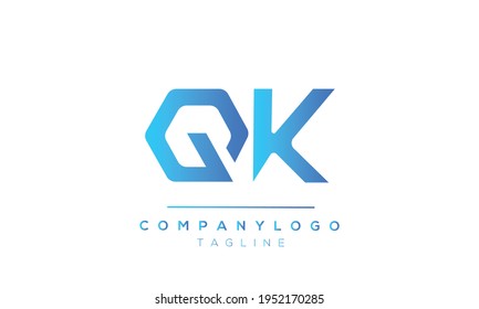 QK initials monogram letter text alphabet logo design	