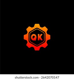 QK Initials Tech Logo Vector Art Icons and Graphics