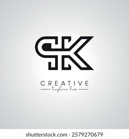 QK KQ Letter Modern Alphabet Logo Design. Initial Based Vector Template.