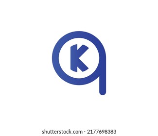 Plantilla vectorial de diseño del logotipo de QK