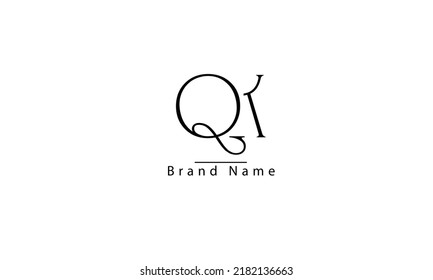 QK KQ Q K abstract vector logo monogram template