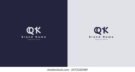QK Letters vector logo design