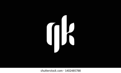 QK logo design template vector illustration minimal design
