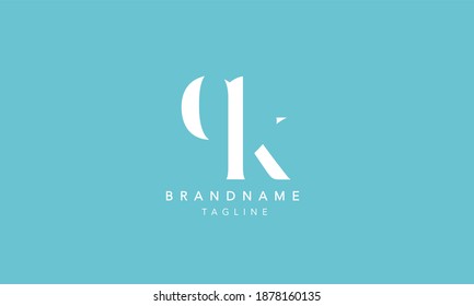 Letra QK minúscula icono inicial Icono Ilustración vectorial de diseño