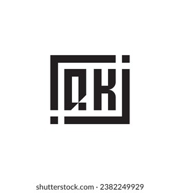 QK minimalist geometric symbol logo in high quality professional design that will print well across any print media