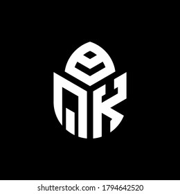 QK monogram logo with a cypress shape luxury style design template