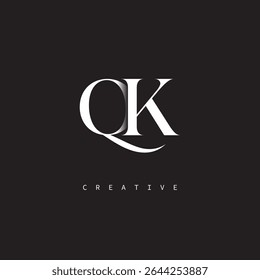 QK Monogram Logo Minimal Elegant Letter Mark para el lujo, la moda   Marcas creativas	
