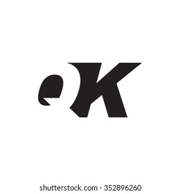 QK negative space letter logo