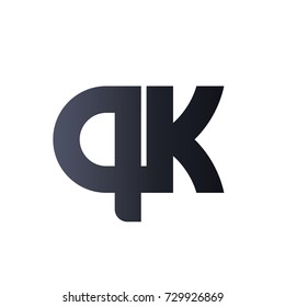 qk Q K Black Initial Letter Logo design. bold monogram logo. 