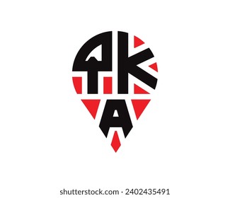 Diseño de logotipo de la forma de ubicación de la letra QKA