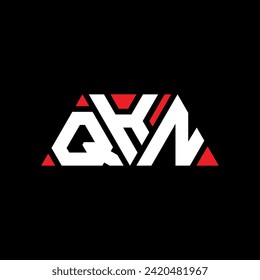 QKN triangle letter logo design with triangle shape. QKN triangle logo design monogram. QKN triangle vector logo template with red color. QKN triangular logo Simple, Elegant, and Luxurious 
