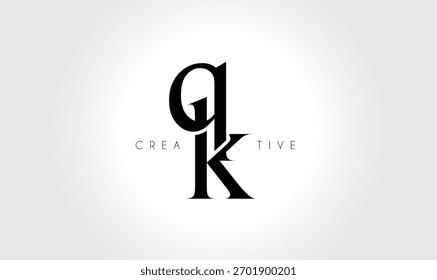 QKqk Elegant Serif Monogram Logo - Luxuriöses typografisches Kleinbuchstaben-Zeichen für modernes Branding