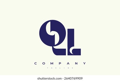 QL Abstract Geometric Logo Design. Modern and elegant logo design with simplistic typography elements, showcasing branding excellence.