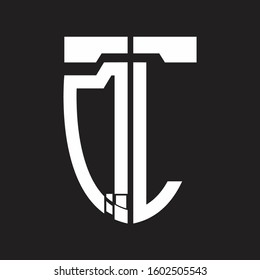 QL Abstract logo monogram with emblem style isolated on black background