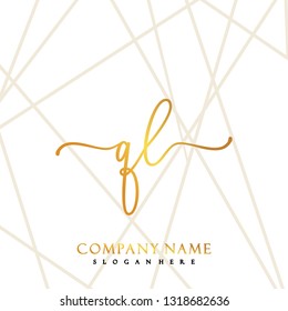 QL Initial Handwriting logo template vector