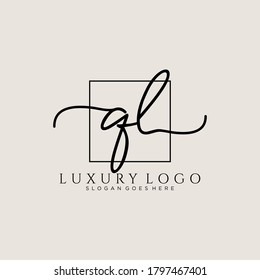 QL Initial handwriting logo template vector