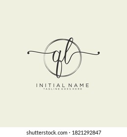 QL Initial handwriting logo vector