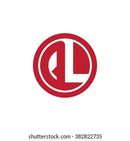 QL initial letters circle business logo red