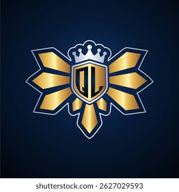 QL initial letters monogram logo for gaming with shield and eagle wing