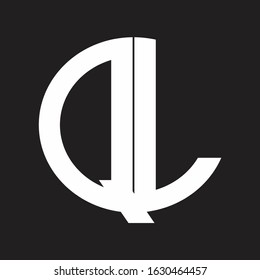 QL Initial Logo design Monogram Isolated on black and white